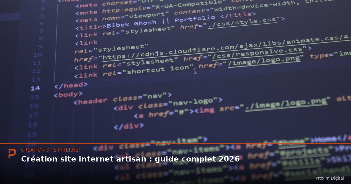 Création site internet artisan : guide complet 2026